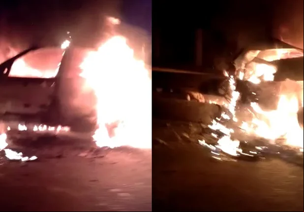 Carro pegou fogo
