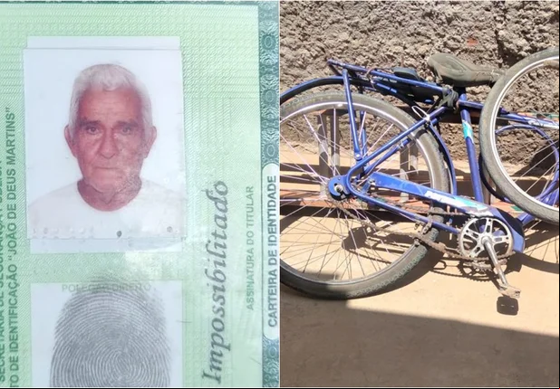 Ciclista idoso morre atropelado em Olho Dágua