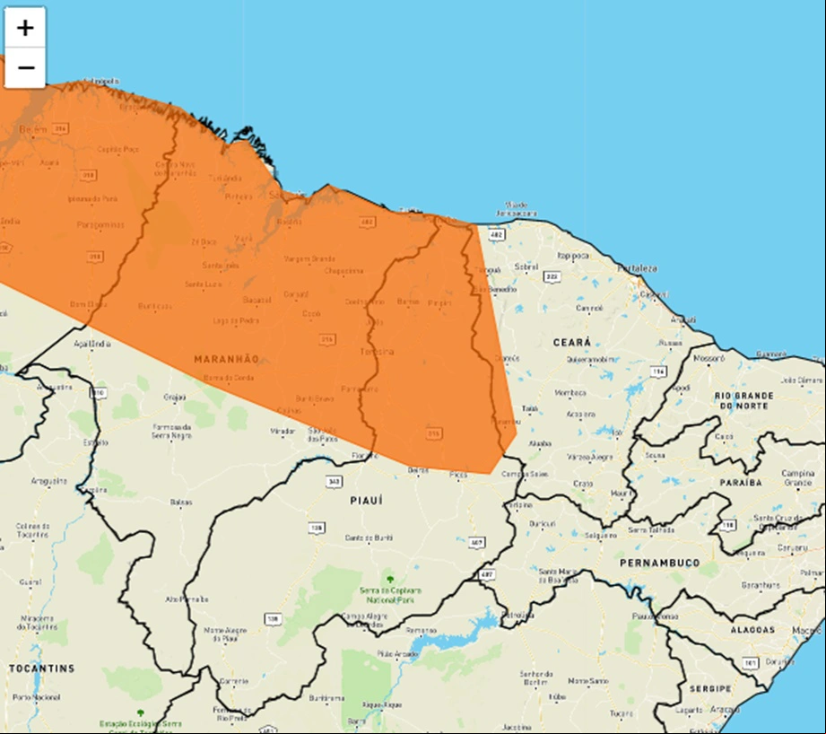 Alerta laranja do Inmet