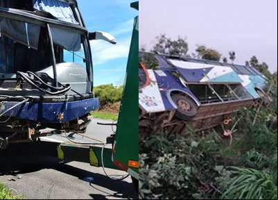 Ônibus envolvido no acidente