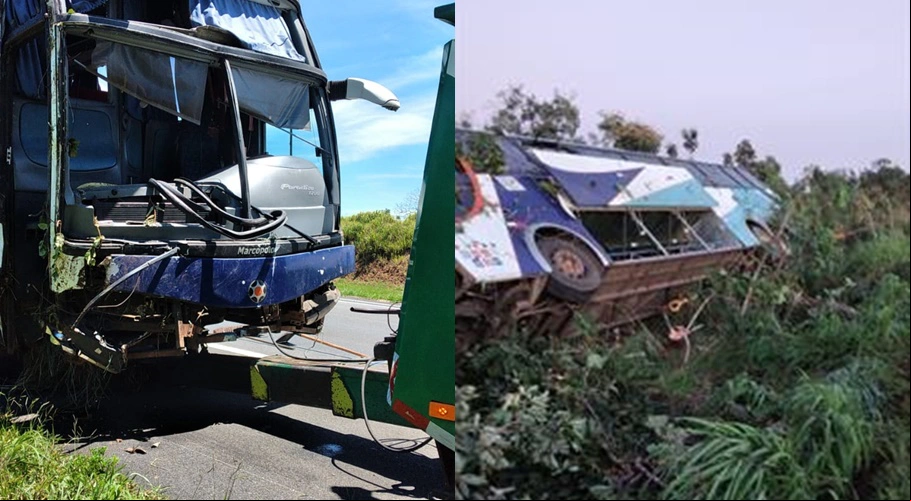 Ônibus envolvido no acidente