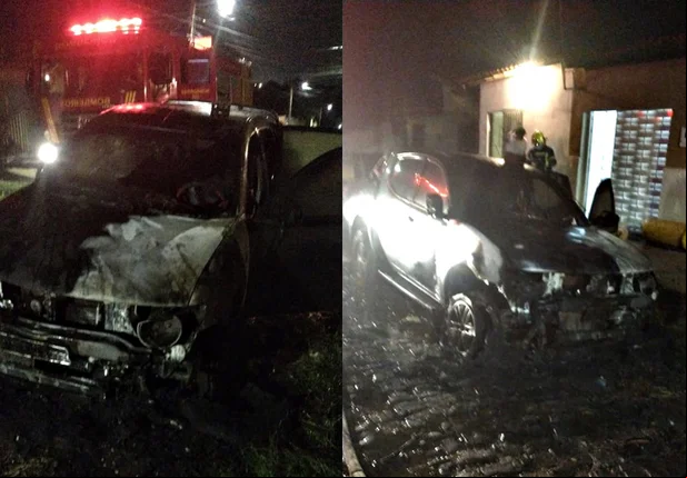L200 Triton fica destruída após pegar fogo na zona sul de Teresina