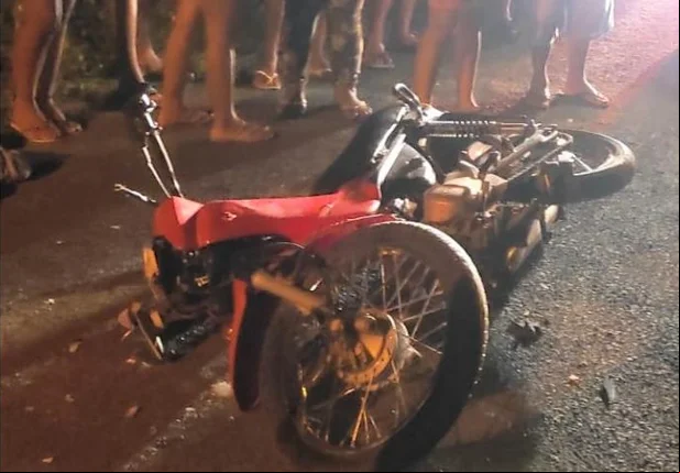 Motocicleta envolvida no acidente