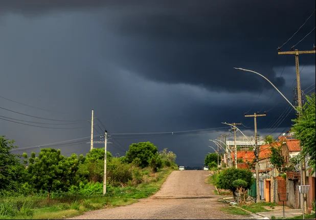Paisagem céu nublado preparando chuva