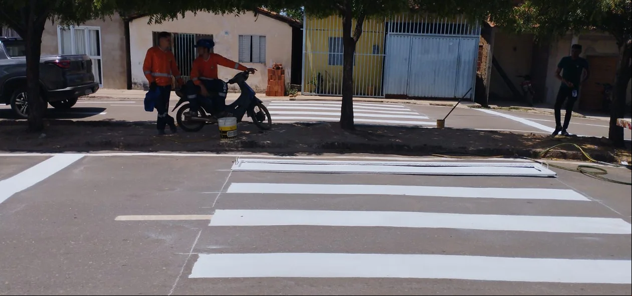 Ruas sendo sinalizadas em Curimatá
