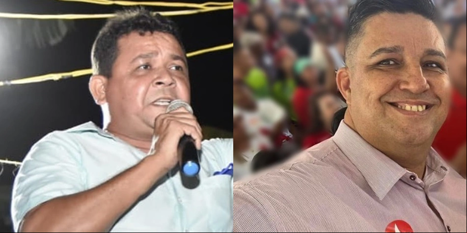 Vereador Paulim do Mulato à esquerda e o vereador Dollar à direita