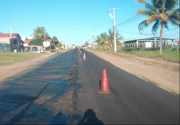 Obras de asfaltamento da PI-116