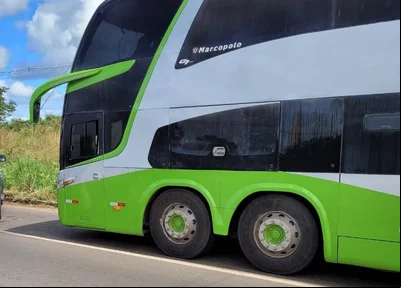 Ônibus que transportava a droga