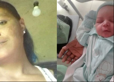 Francidalva e o filho recém-nascido Natan