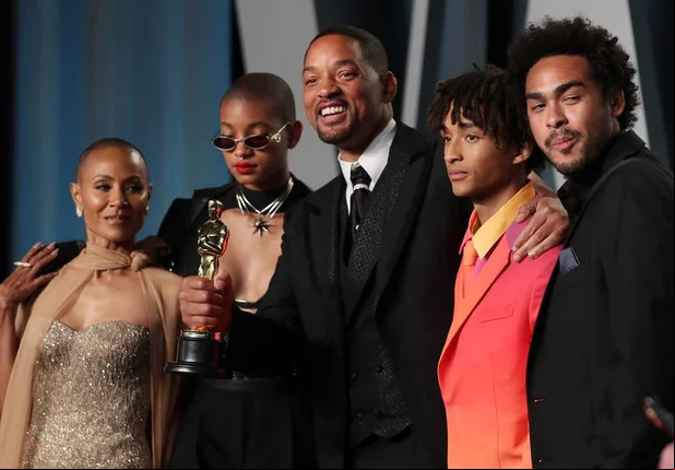 Will Smith, Willow Smith,  Jaden Smith, Trey Smith e Jada Pinkett Smith .