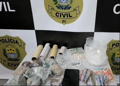 Material apreendido em diligências da Polícia Civil