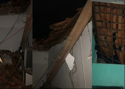 Teto de casa desabou no bairro Ilhotas