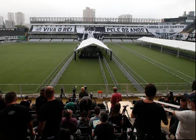 Vila Belmiro organizada para o velório de Pelé