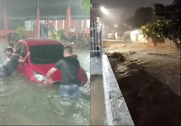 Chuva forte em Teresina causa estragos
