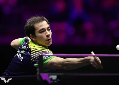 Hugo Calderano é eliminado para Ma Long nas quartas de final do WTT Champions