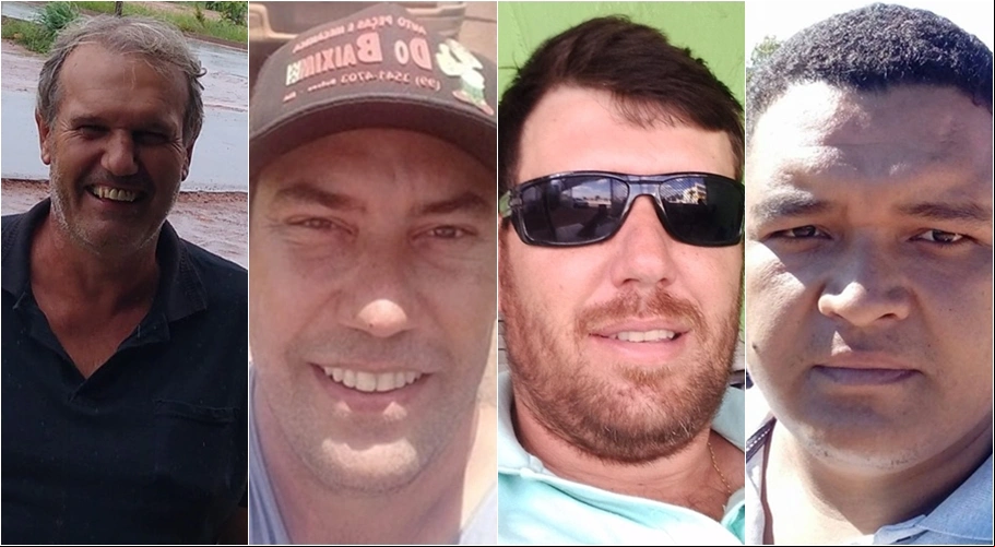 O pai Luiz Pedro, os filhos Gustavo Dalcin e Luiz Antonio Dalcin e Leonilton Sousa (funcionário da família)
