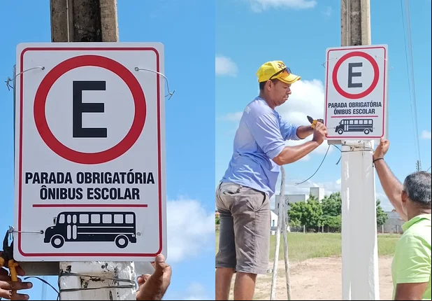 Prefeitura de Jaicós sinaliza locais de embarque e desembarque de alunos da rede municipal de ensino