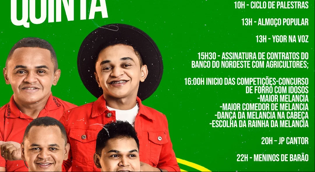 Prefeito Hilton Gomes divulga programação oficial do Festival da Melancia 2023 em Jatobá do Piauí