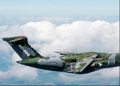 Aeronave C-390 da embraer, comprada pelo Áustria