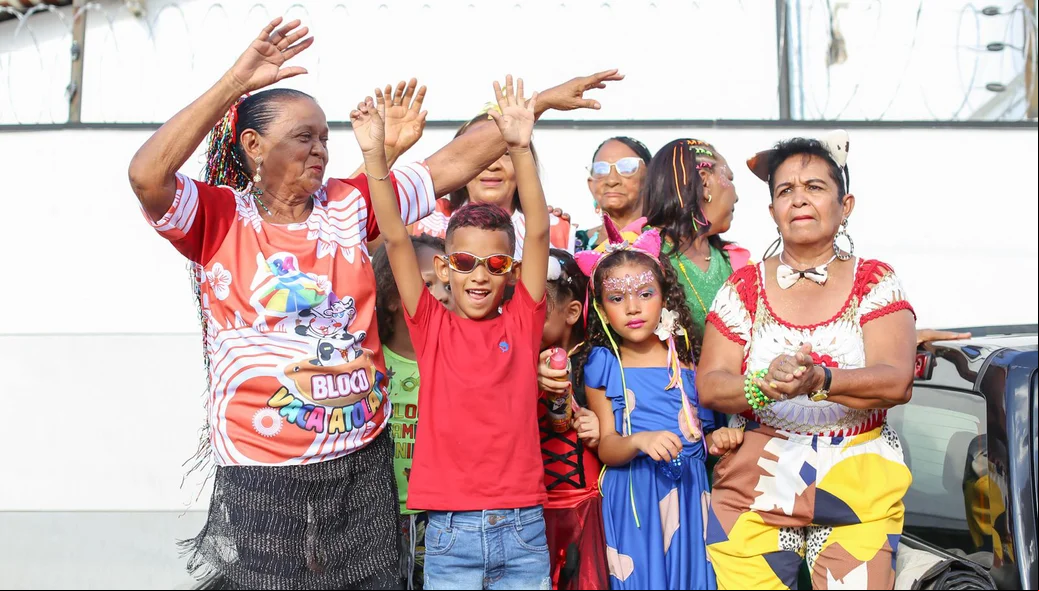 Família reunida durante o Carnaval em Teresina