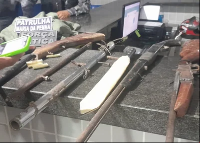 PM apreende 4 armas de fogo dentro de residência em Campo Maior