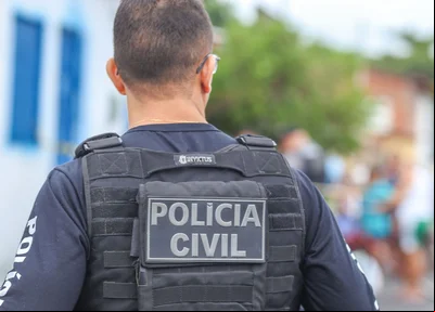 Polícia Civil no local da ocorrência