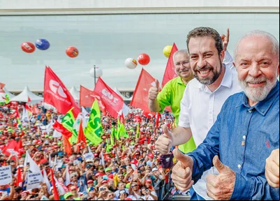 Lula pediu votos para Boulos durante ato em comemoração ao Dia do Trabalhador, neste 1º de maio