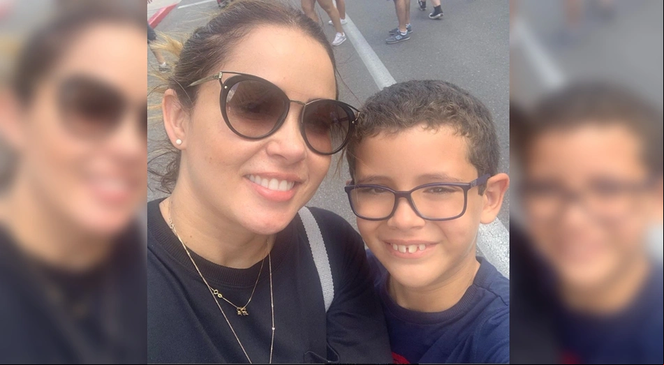 Médica Laysa Lira e seu filho mais velho, Gabriel Lira Martins