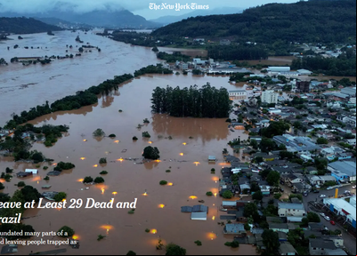 The New York Times repercute tragédia no Rio Grande do Sul