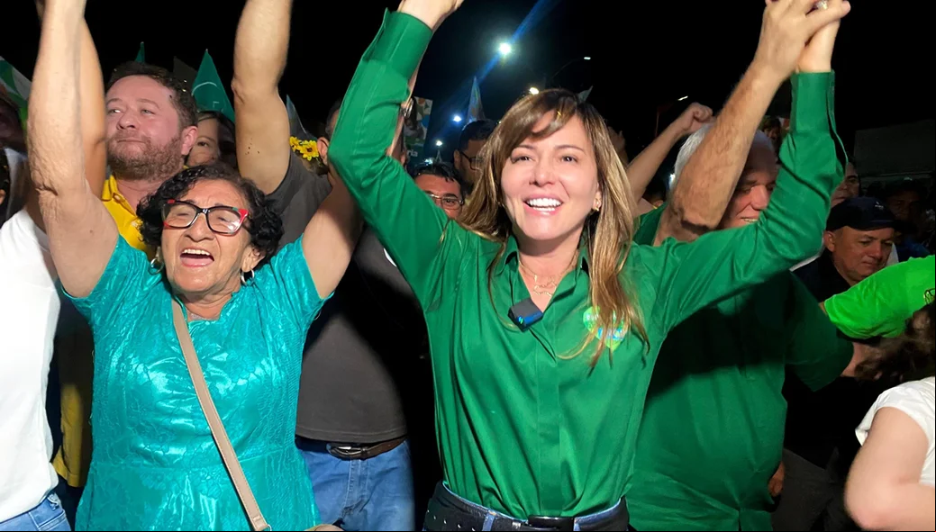 A prefeita no momento do evento