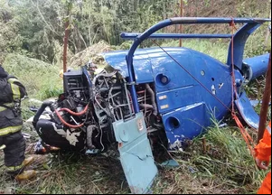 Helicóptero caiu na Grande São Paulo e deixou duas pessoas mortas