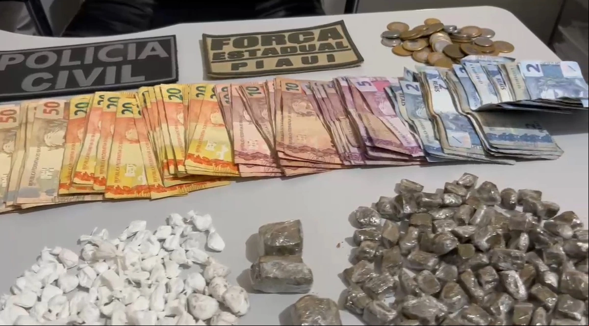 Material apreendido durante operação da Polícia Civil em Altos
