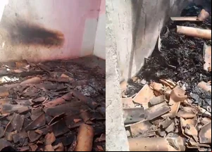 Casa ficou completamente destruída após ser incendiada em Caldeirão Grande do Piauí
