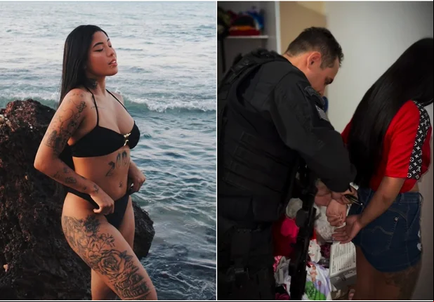 Momento da prisão da influencer Ana Azevedo