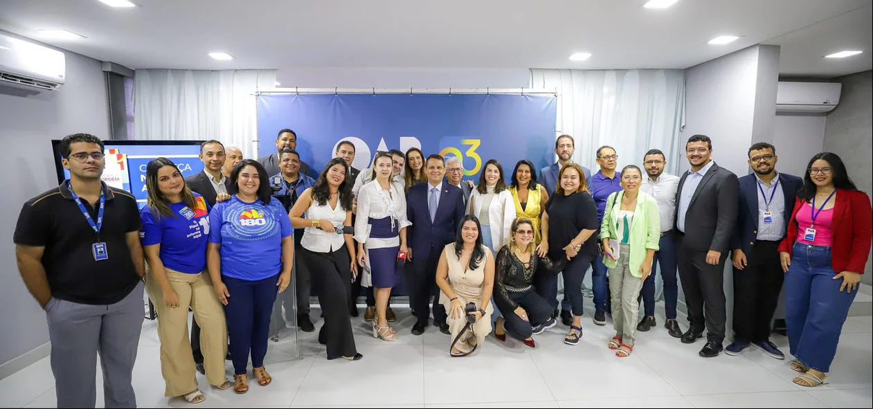 Profissionais da imprensa no evento da OAB