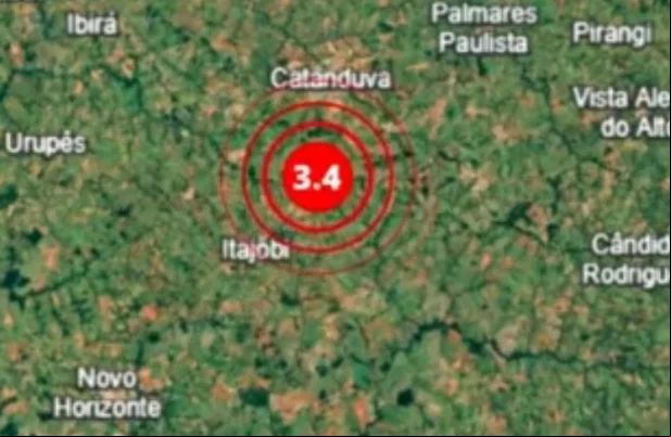 Um tremor de terra de magnitude 3.4 mR ocorreu no interior do estado de São Paulo
