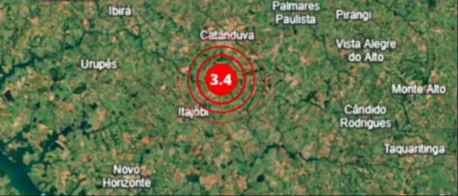 Um tremor de terra de magnitude 3.4 mR ocorreu no interior do estado de São Paulo