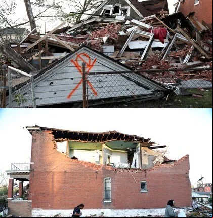 Casas destruídas após tornados nos EUA