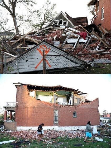 Casas destruídas após tornados nos EUA
