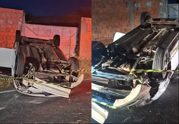 Motorista de aplicativo capotou carro na zona sul de Teresina