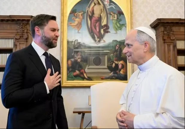 Papa Leão XIV e vice-presidente dos EUA, JD Vance