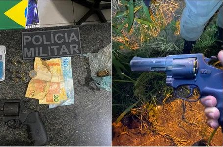 Polícia Militar apreende arma, drogas e dinheiro durante abordagem em Pedro II