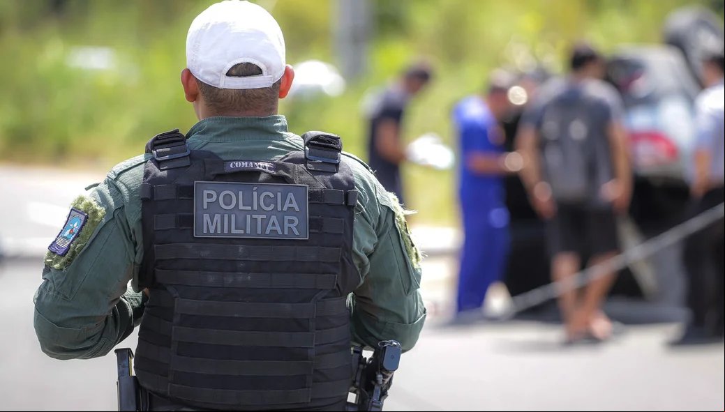 Polícia Militar no local do acidente