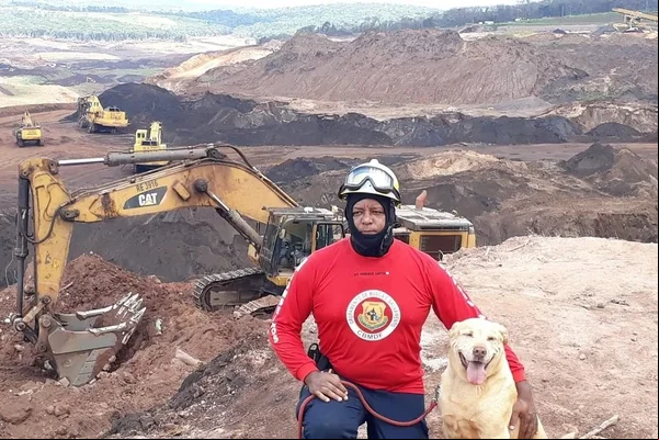 Thor durante serviço na tragédia de Brumadinho