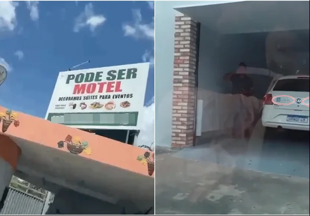 Veículo da Secretaria de Saúde de Cocal em motel na cidade de Parnaíba
