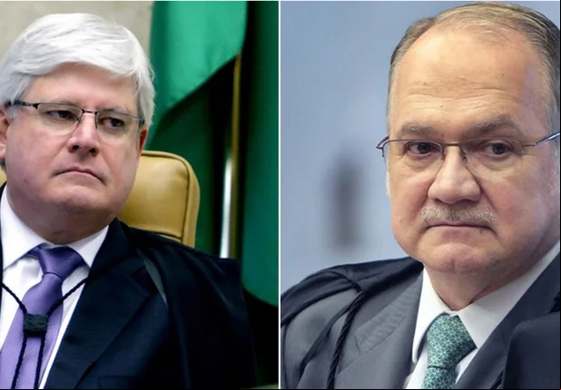O procurador-geral da República, Rodrigo Janot (esq.), e o ministro do STF Edson Fachin (dir.)