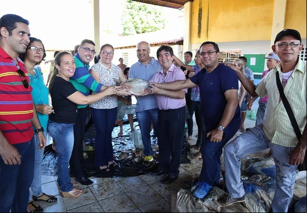 Entrega de peixes às famílias