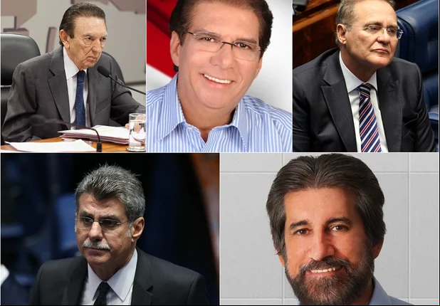 Edison Lobão (MA), Jader Barbalho (PA), Renan Calheiros (AL), Romero Jucá (RR) e Valdir Raupp (RO)