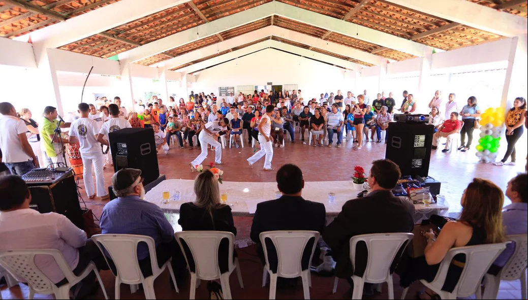 Teve apresentação de capoeira no evento