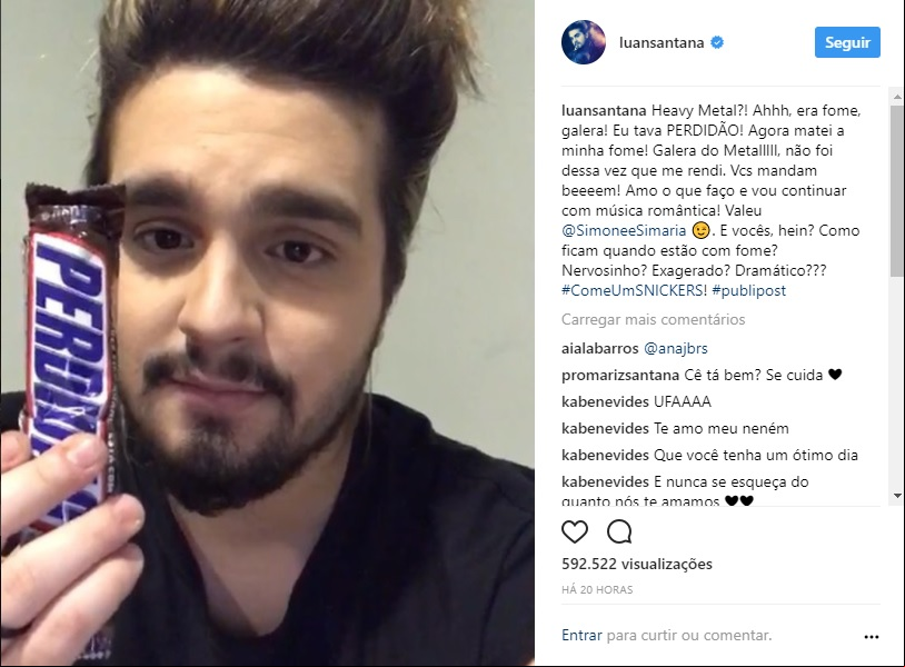 Luan Santana revela que ida para heavy metal era marketing